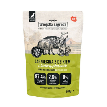 Jagnięcina z dzikiem Karma mokra dla psa Wiejska Zagroda (dorosły) 500g