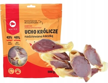 Ucho królicze nadziewane kaczką 500g MACED