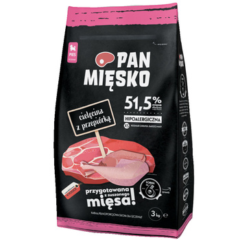 Pan Mięsko Cięlecina z przepiórką chrupki Xs 3 kg