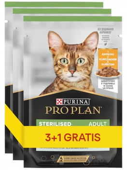 Purina Pro Plan Sterilised z kurczakiem dla kota 4x85g