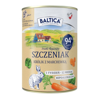 Baltica królik z marchewką 400g szczeniak