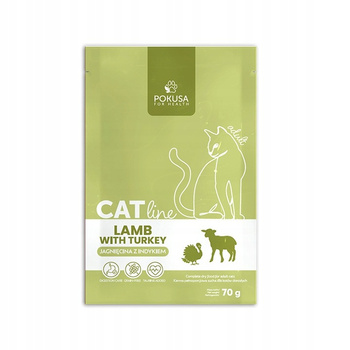 POKUSA KARMA SUCHA DLA KOTÓW CATLINE JAGNIĘCINA Z INDYKIEM ADULT 70G