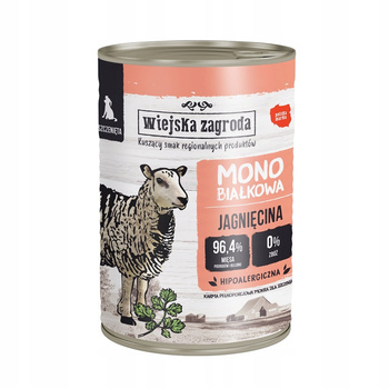 Wiejska Zagroda Karma mokra dla psa jagnięcina szczeniak 400g