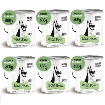 Karma Mokra PEPE Wild Boar 6x800g PAKA ZWIERZAKA