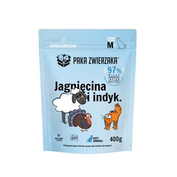 Karma sucha KOT Jagnięcina i indyk ''M'' 400g