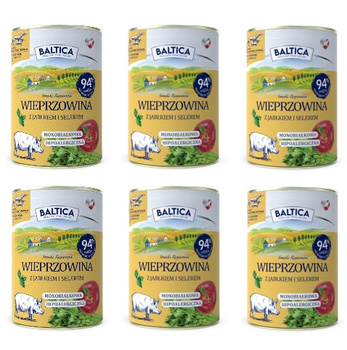 Baltica karma mokra hipoalergiczna wieprzowina z jabłkiem 6x400g