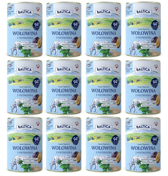 Karma monobiałkowa mokra karma w puszce Baltica wołowina z pietruszką 12x400g