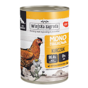 Wiejska Zagroda Monobiałkowa dla psa Kurczak 400g