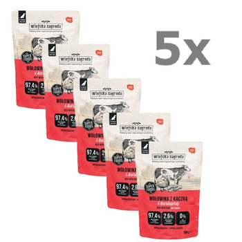 Wołowina z kaczką Karma mokra dla psa Wiejska Zagroda (dorosły) 5x500g