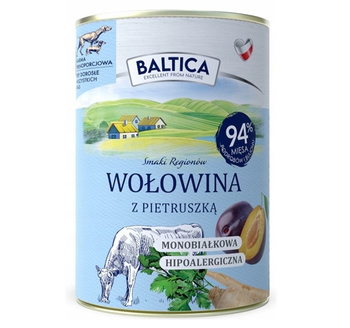 Karma monobiałkowa mokra karma Baltica Karma wołowina z pietruszką 400g hipoalergiczna