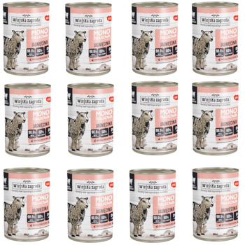 Wiejska Zagroda Monobiałkowa Jagnięcina 12x400g