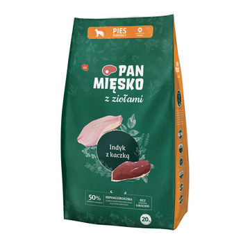 Pan miesko Indyk z kaczką i ziołami chrupki M 20kg