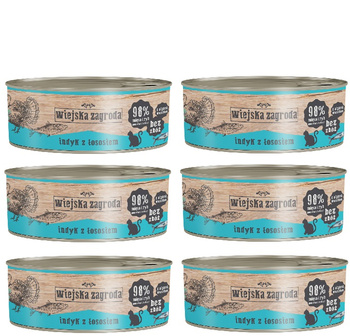 Wiejska Zagroda Indyk z łososiem 6x85g