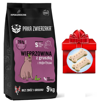 Karma PAKA ZWIERZAKA Wieprzowina z gruszką S 9kg+GRATIS