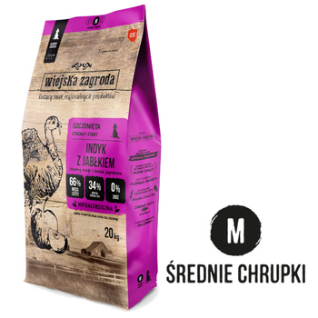 Wiejska zagroda Indyk jablko 20 kg chrupki M