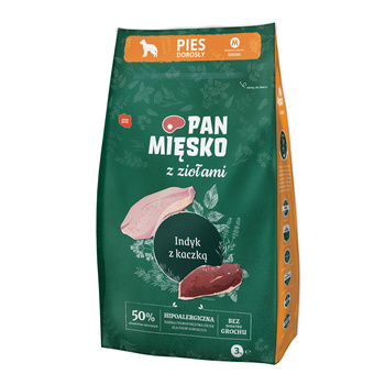 Pan miesko Indyk z kaczką i ziołami chrupki M 3kg