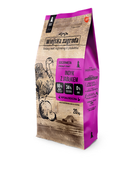 Wiejska Zagroda indyk z jabłkiem dla szczeniąt 20 kg