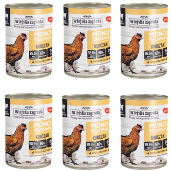 Wiejska zagroda Monobiałkowa dla kota kurczak 6x400g