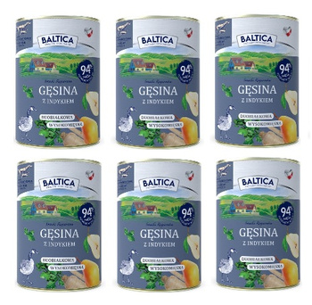 Baltica karma mokra hipoalergiczna Gęsina z indykiem 6x400g