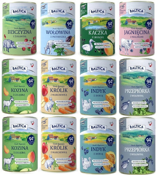 Puszki dla psa Baltica karma mokra mix smaków dorosły 12x400g