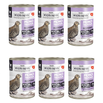 Wiejska zagroda Monobiałkowa przepiórka 6x400g
