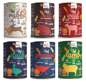 Syta Micha karma mokra MONOBIAŁKOWA chef mix smaków 6x400g