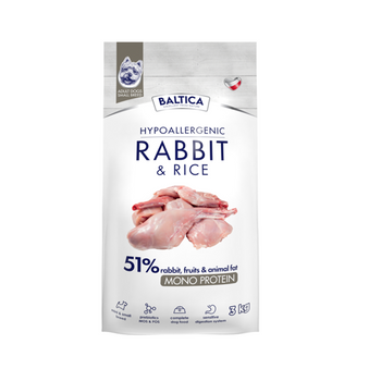 BALTICA NUTRACEUTIC Hypoallergenic Rabbit & Rice XS / S 3kg