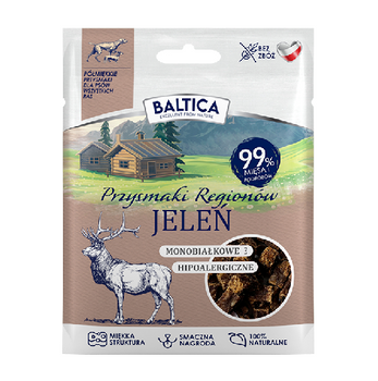 Smaczki dla psa Baltica półmiękkie przysmaki jeleń 30g monobiałkowe