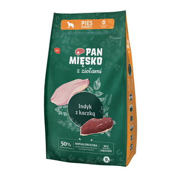 Pan miesko Indyk z kaczką i ziołami chrupki M 9kg