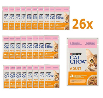 Cat Chow łosoś z zieloną fasolką 26x85g