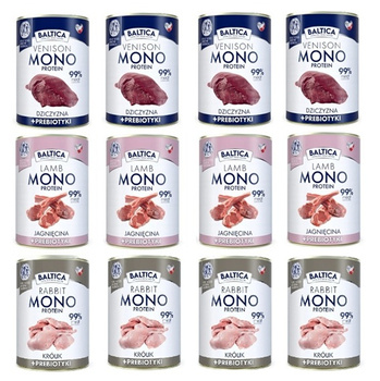 Baltica monobiałkowa karma z prebiotykami mix smak 12x400g