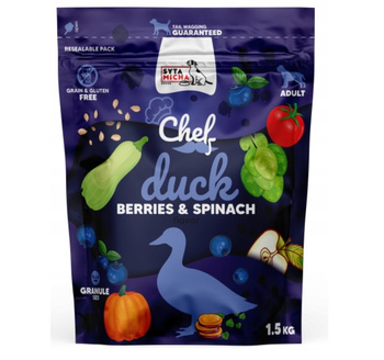 Sucha karma dla psa Kaczka, jagody i szpinak 1.5kg